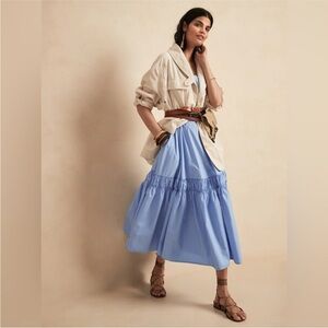 Banana Republic Poplin Backless Maxi Dress sz Small